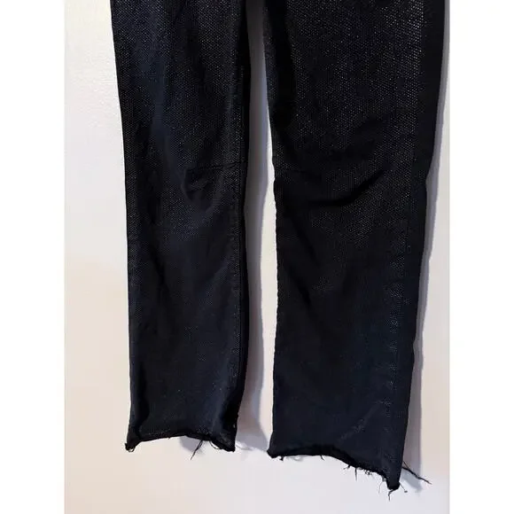 RTA dark navy black sparkle cotton velvet Kiki flare crop cropped jeans pants - Picture 7 of 12